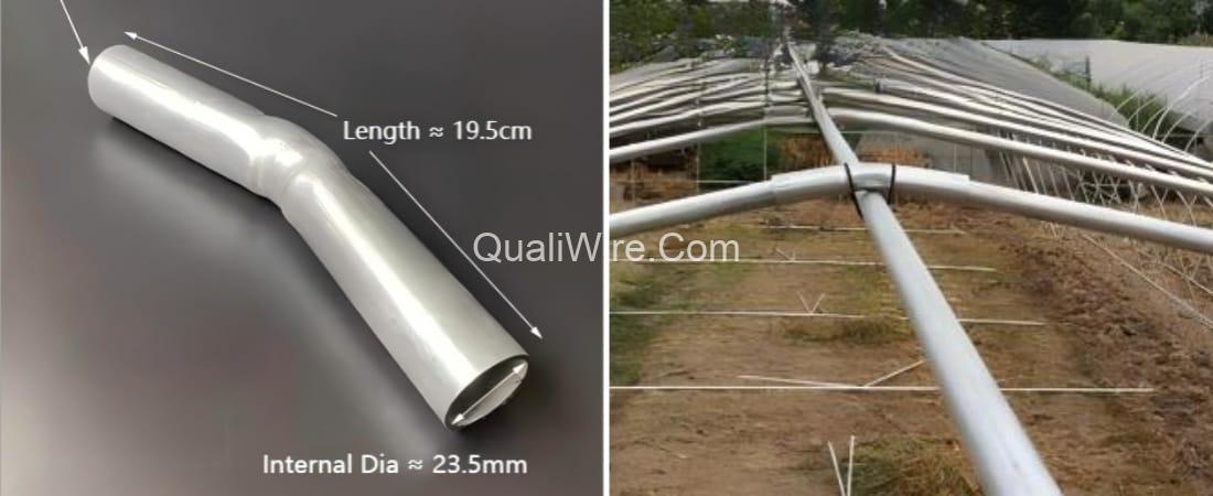 Bent Connecting Pipes for Greenhouse Skeleton Construction 6 Bent Connecting Pipes custom size for greenhouse