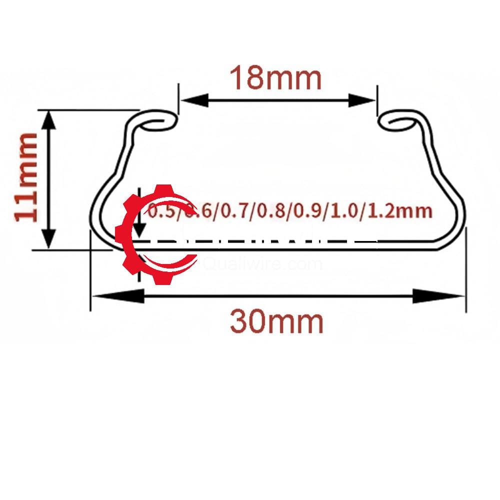 Wire-lock Channel Slots For Greenhouse Spring Wiggle Wire 3 cross-section of wire-lock channel slots presents a U shaped