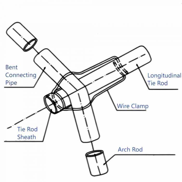 drawing of Bent Connecting Pipes for Greenhouse
