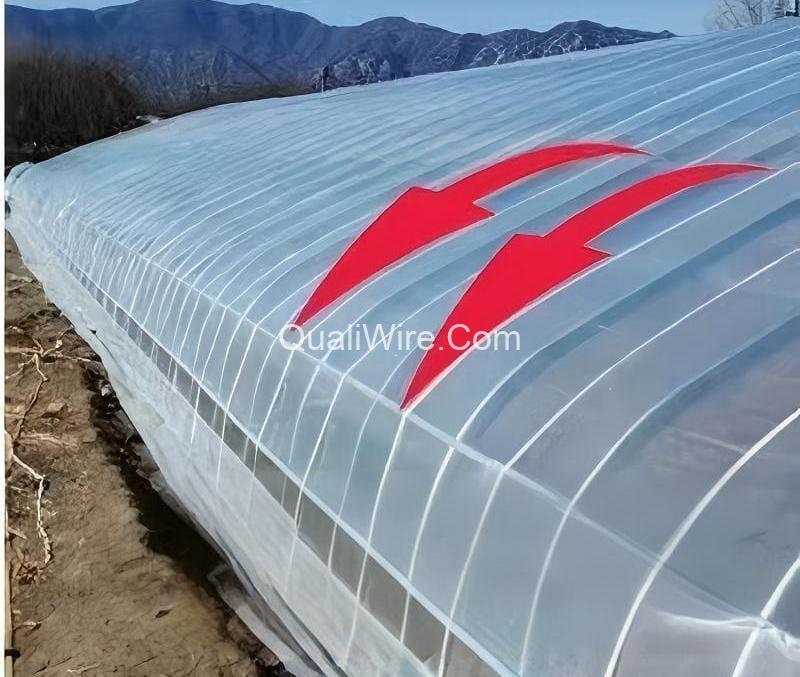 water drop flow down along the PO greenhouse plastic film