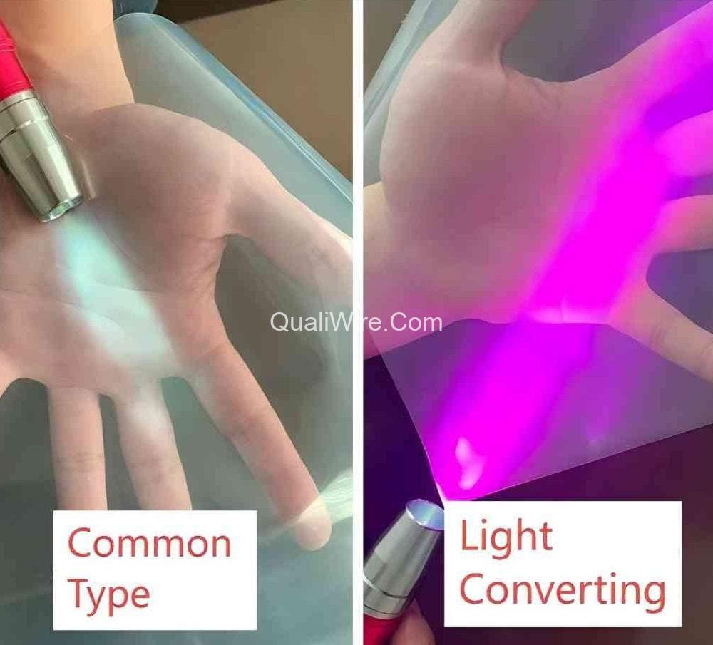 compare Light-converting and ordinary Plastic Sheeting