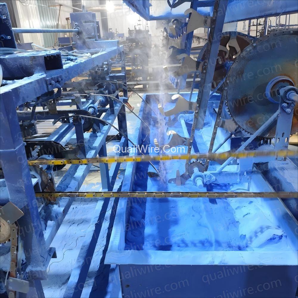 Greenhouse PVC PE-Coated Zigzag Wiggle Wire Production Machine 25 fluidized bed dipping process(1)